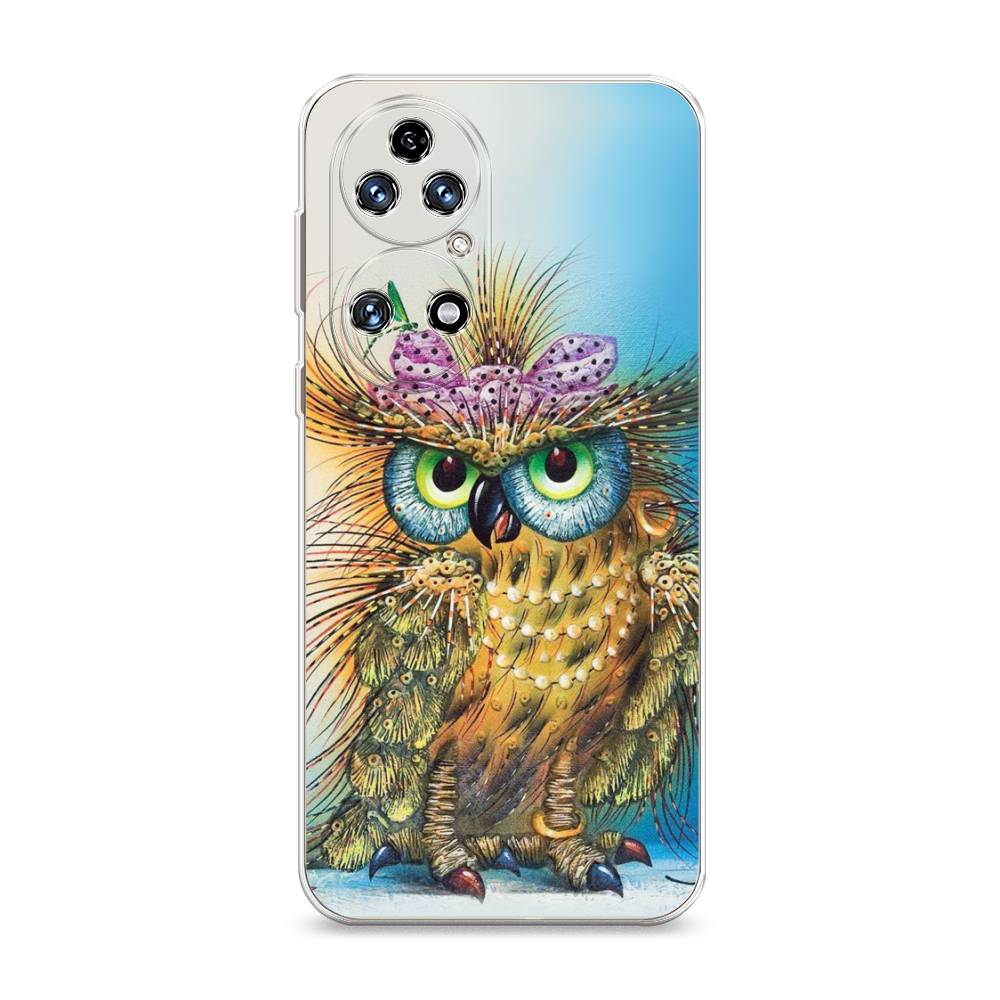 

Чехол на Huawei P50 "Модная сова", Коричневый;голубой, 6104950-1