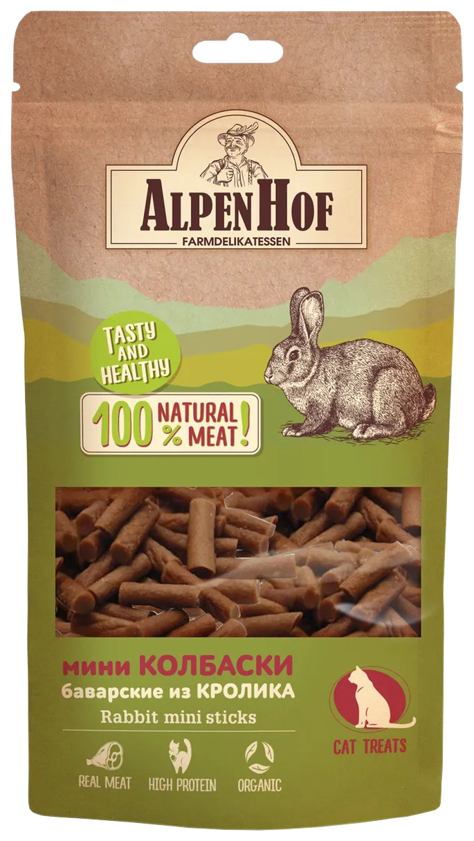 Лакомство для кошек AlpenHof колбаски, кролик, 50 г