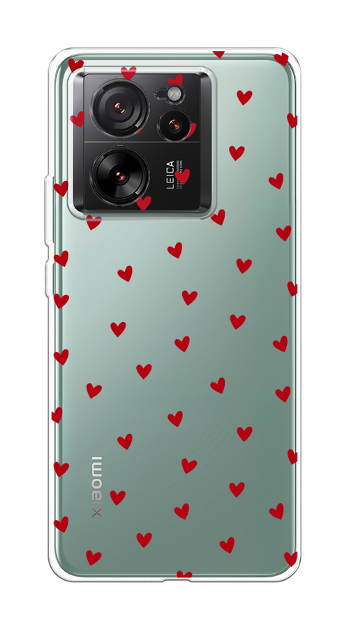 

Чехол на Xiaomi 13T Pro "Red hearts", Красный;прозрачный, 319950-1