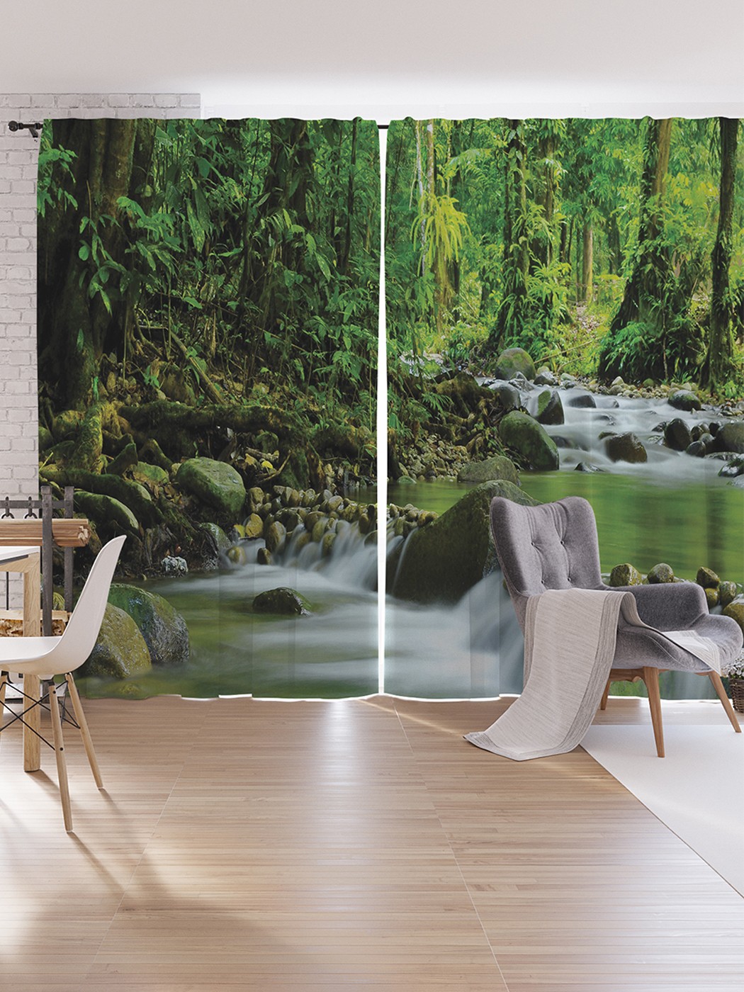 

Шторы под лён JoyArty "У приятной реки", серия Oxford DeLux, 340х265 см, У приятной реки