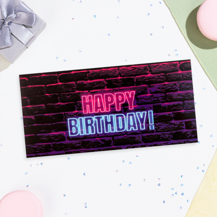 

Конверт для денег "Happy Birthday!" неон, 16х8 см (10 шт.)