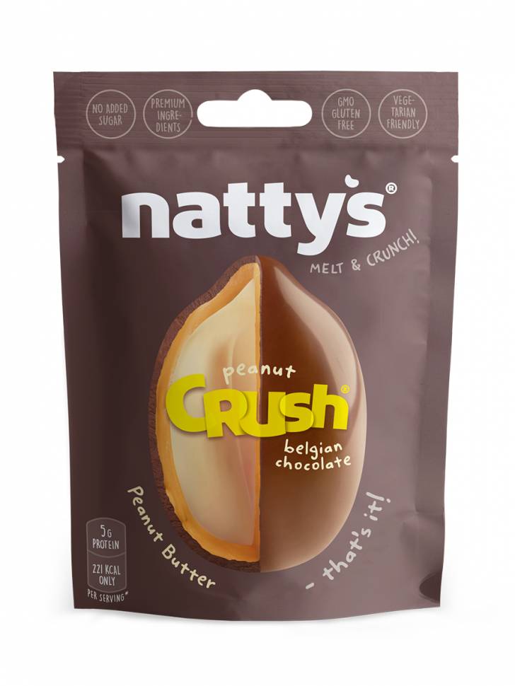 Драже Nattys CRUSH Choconut арахис в арахисовой пасте и молочном шоколаде, 35 г