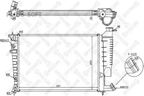 

STELLOX 1025656SX 10-25656-SX_радиатор системы охлаждения! АКПП\ Citroen Xsara 1.8i 98-00, 1025656SX