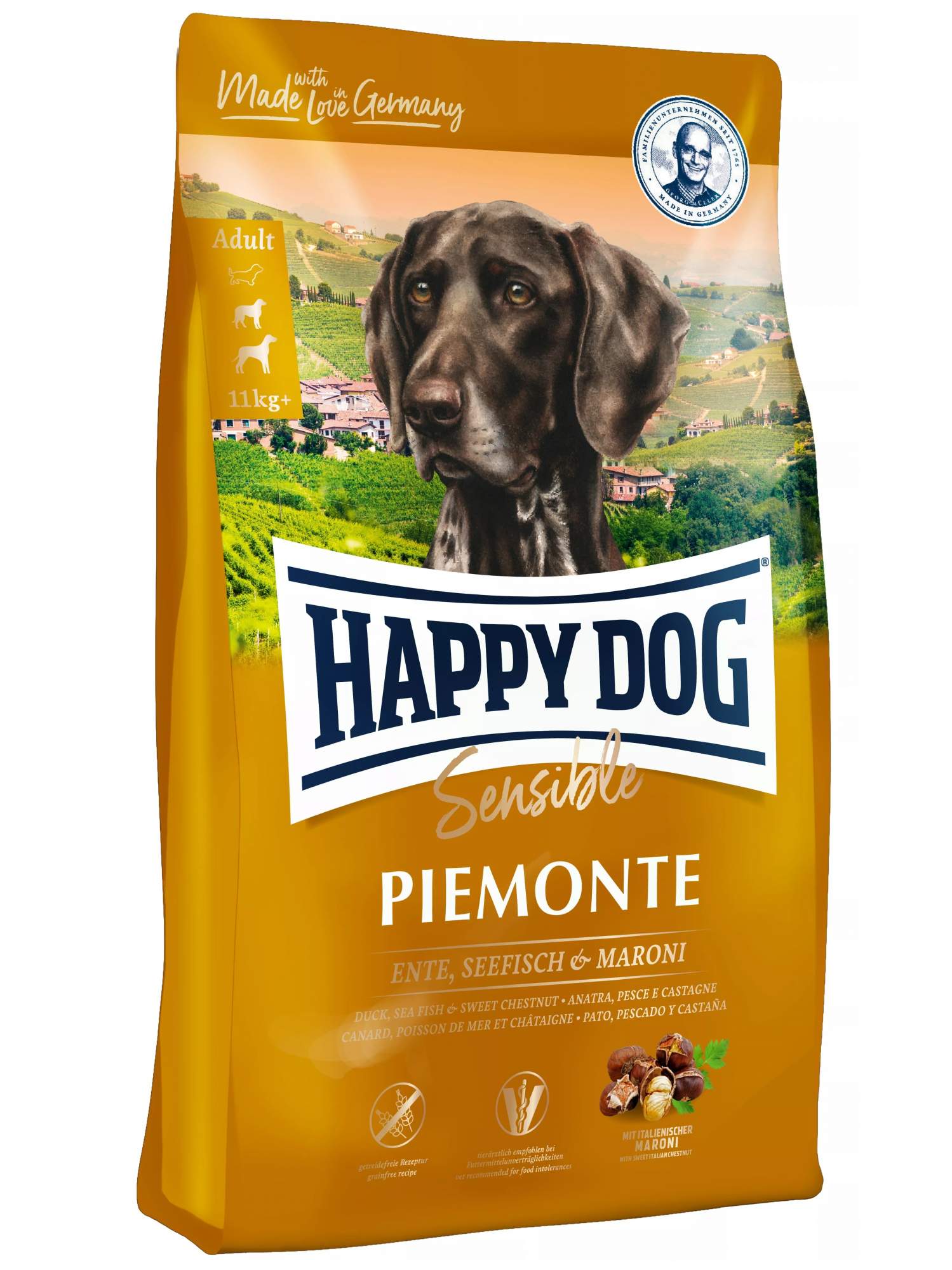 фото Сухой корм для собак happy dog supreme sensible piemonte, утка и каштан, 10кг