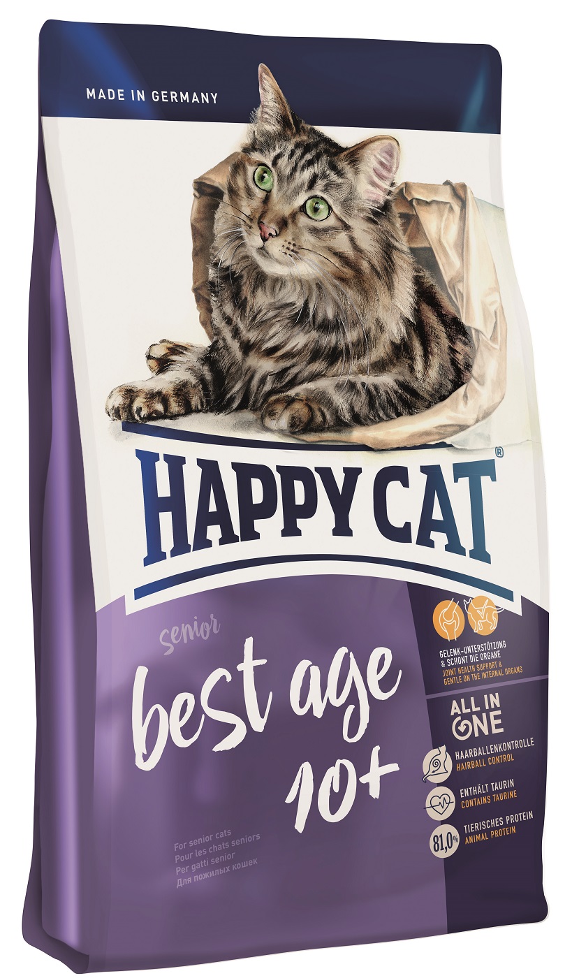 

Сухой корм для кошек Happy Cat Fit & Well Best Age 10+ Senior, ягненок,курица,лосось,0,3кг, Fit & Well Best Age 10+ Senior