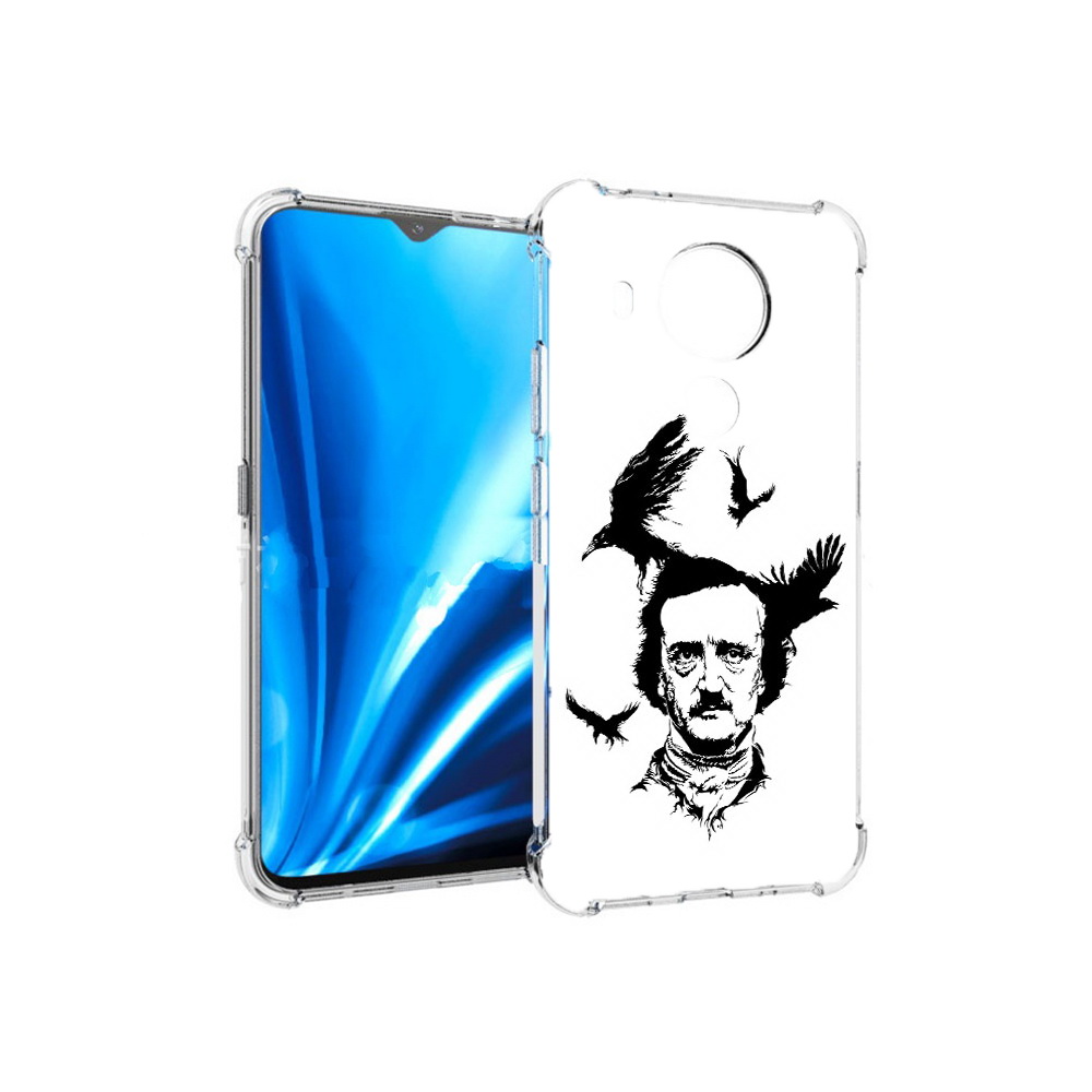 

Чехол MyPads Tocco для Nokia 5.4 Эдгар Аллан черно белый (PT156621.100.204), Прозрачный, Tocco