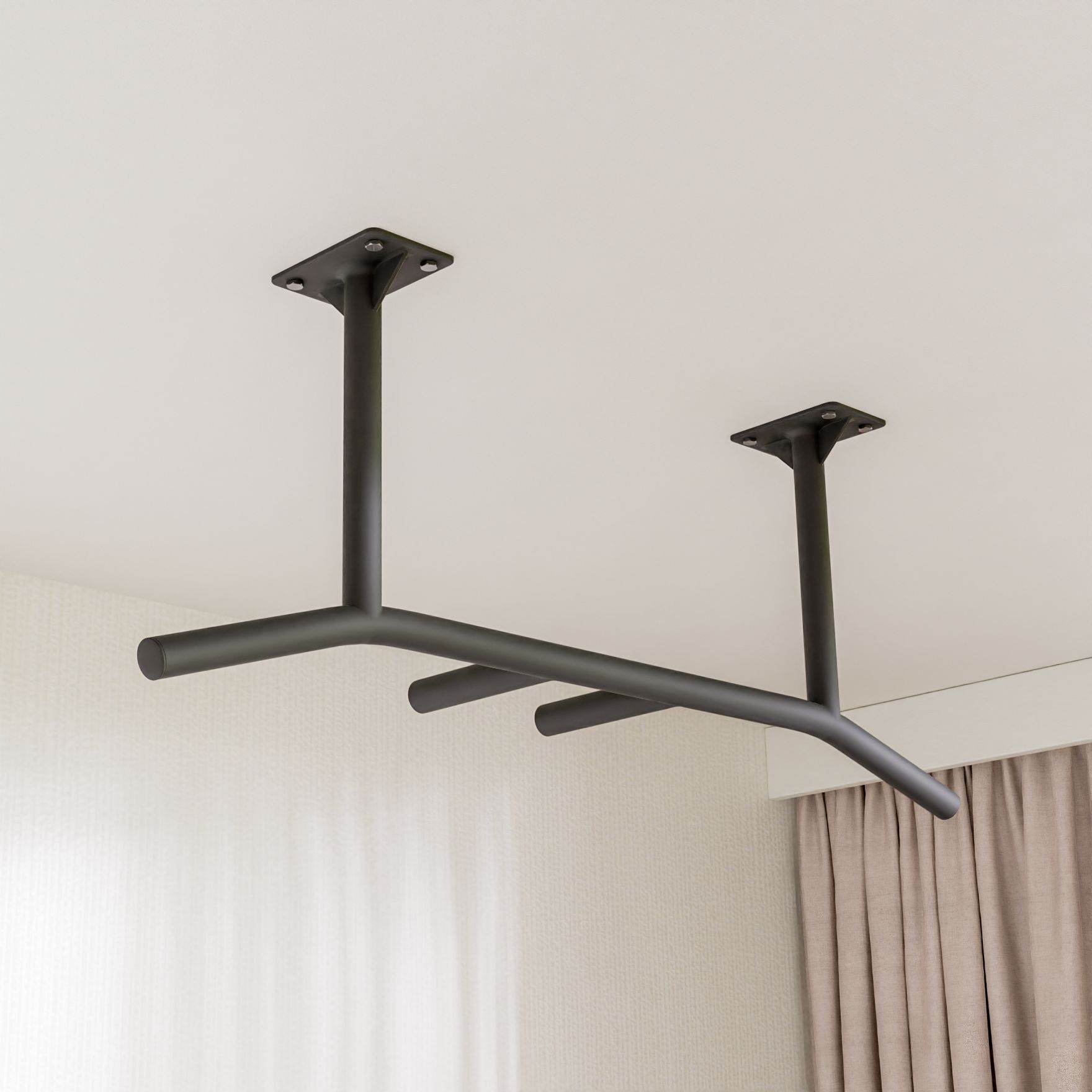 Турник потолочный три хвата МойТурник P230Pb черный 30 см