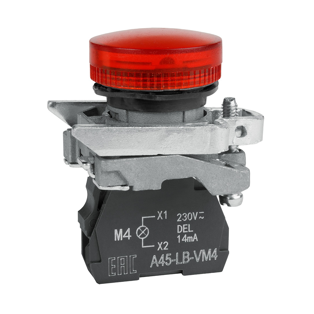 фото Лампа сигнальная optisignal d22 c4-l-m4 красн. металл 230-240vac xb4bvm4 кэаз 332176