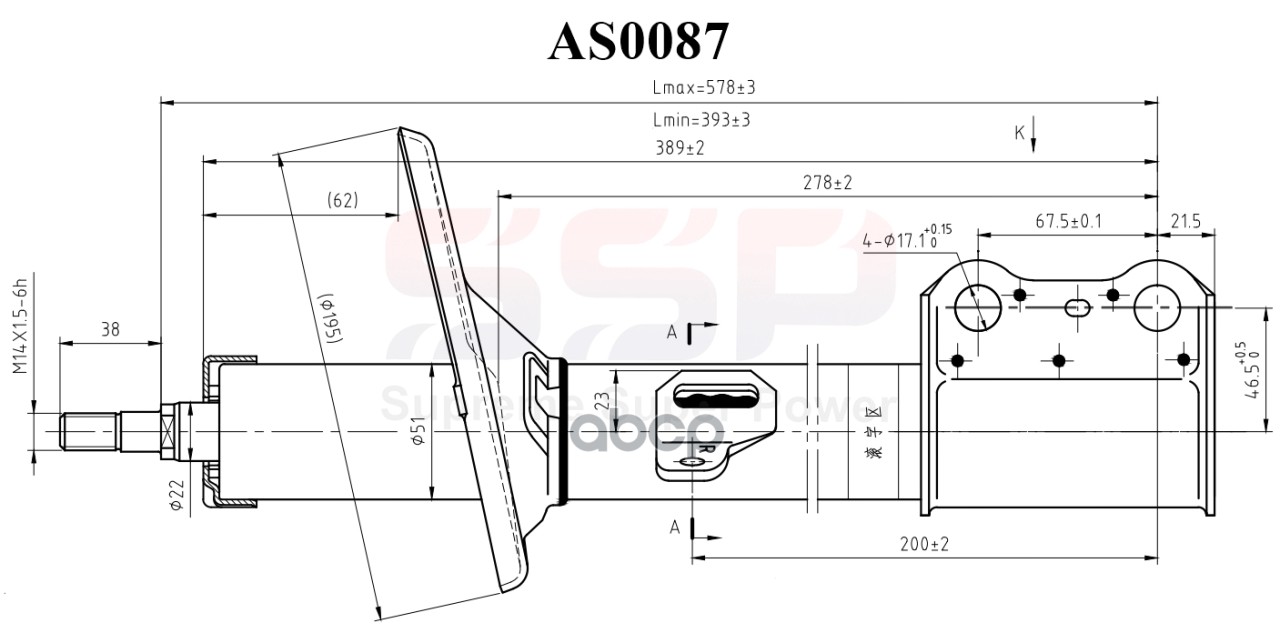 Стойка Амортизационная Ssp 334261 48510-49155 Lexus Rx300 2000-2003 Fr SSP арт. AS0087