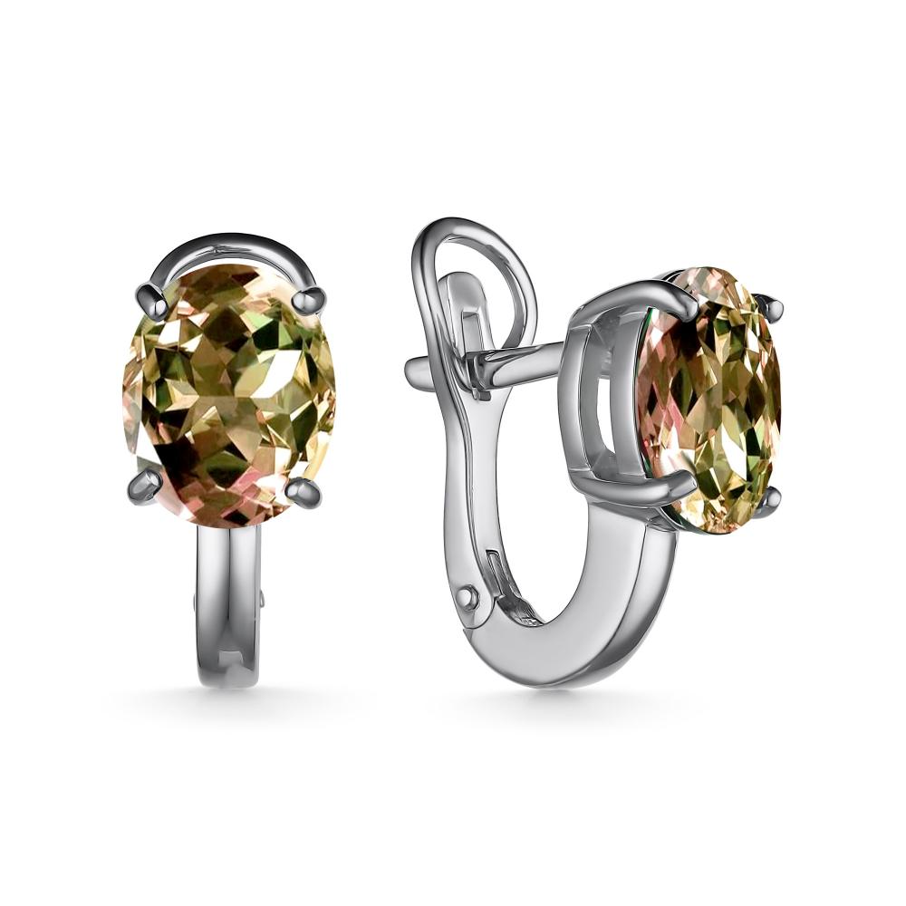 

Серьги из серебра ЯХОНТ Золотой 2715307, султанит искусственный, 2715307