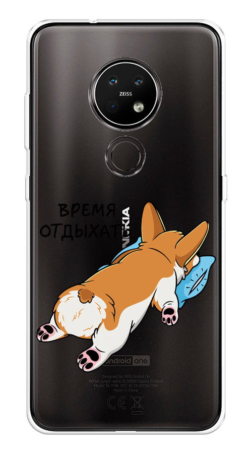 

Чехол на Nokia 6.2 "Корги отдыхает", Черный;коричневый;голубой, 123050-1