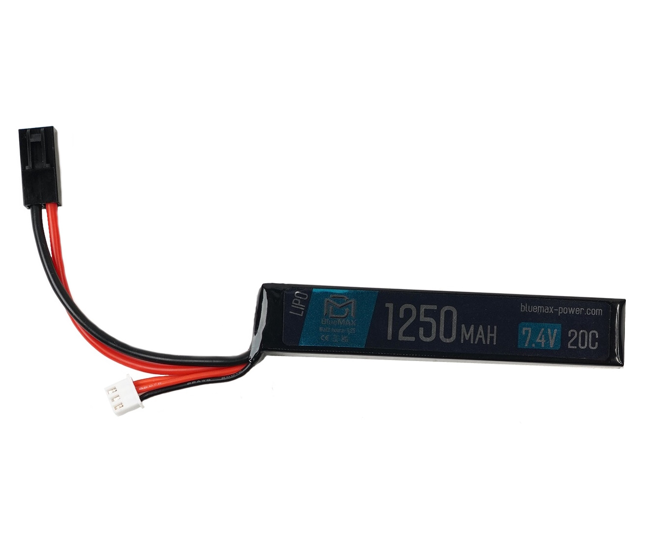 Аккумулятор BlueMAX Li-Po 7.4V 1250mah 20C Stick, 105x20x11 мм, BM-2005