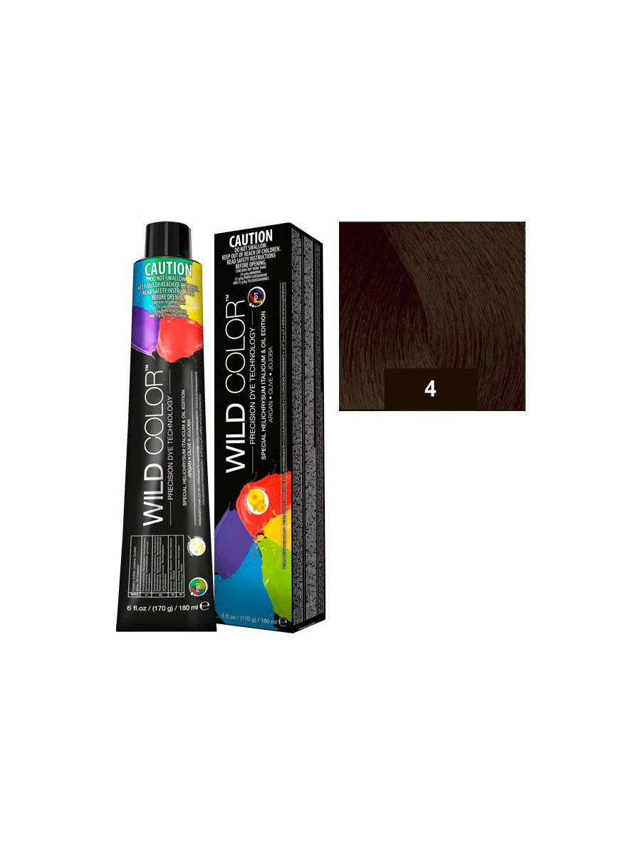 Купить Wildcolor - Стойкая крем-краска Permanent Hair Color 4N/M Коричневый 180 мл
