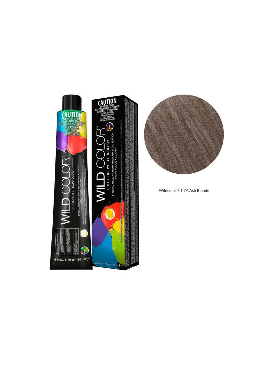 Wildcolor - Стойкая крем-краска Permanent Hair Color 7.1 7A Пепельный блонд 180 мл
