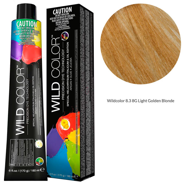 Стойкая крем-краска Wild Color Permanent Hair Color 8.3 8G светло-золотой блонд 180 мл колер краска ореол золотой песок 725 г