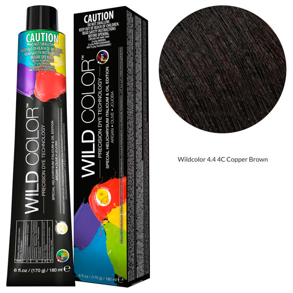 фото Wildcolor - стойкая крем-краска permanent hair color 4.4 4c медно-коричневый 180 мл