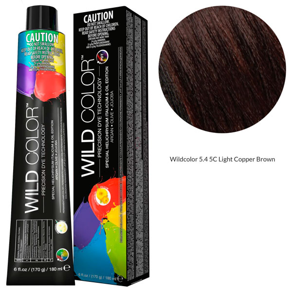 Краска для волос Wildcolor  5.4 5C Светло-медный коричневый 180 мл