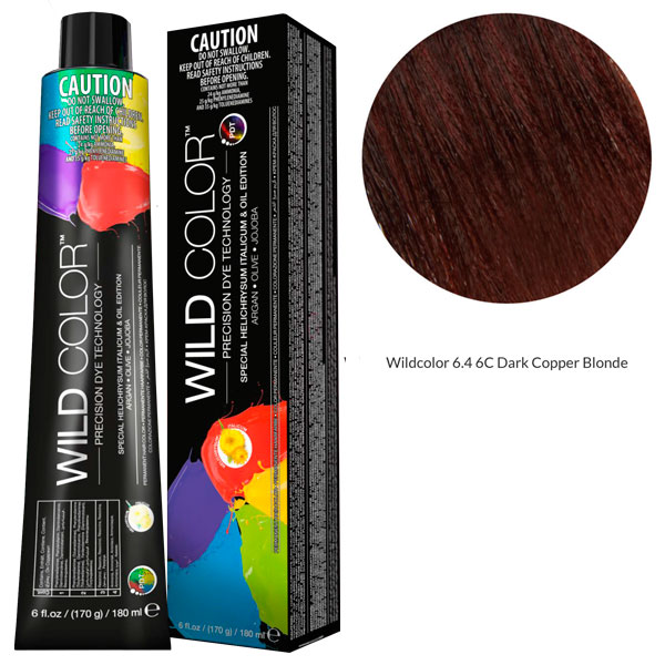 Стойкая крем-краска Wild Color Permanent Hair Color 6.4 6C темно-медный блонд 180 мл халат женский махровый 80% хлопок 20% полиэстер темно голубой 48 багира lx 13 005 1