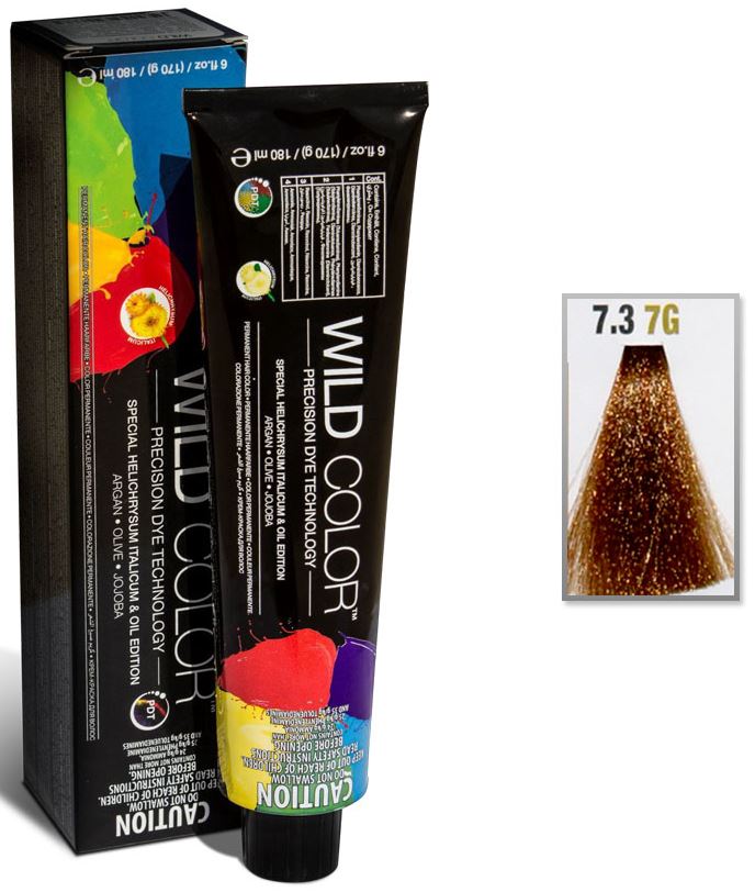 

Краска для волос Wildcolor без аммиака для чувствительной кожи 7.3 7G Золотой блонд 180 мл