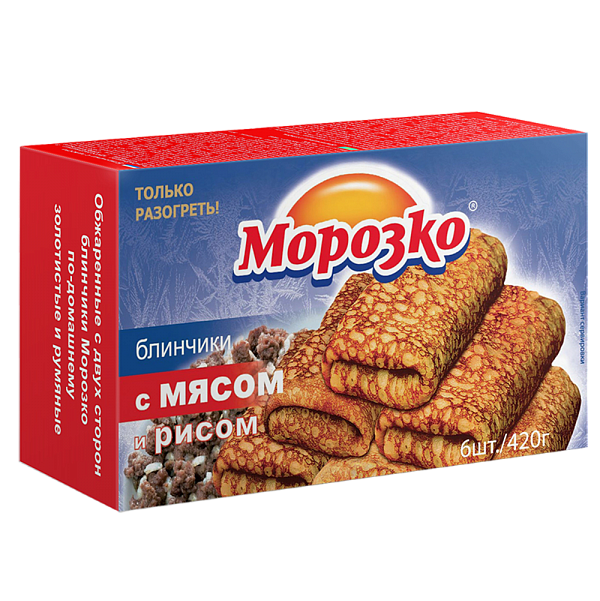 

Блинчики с мясом и рисом Морозко 420г