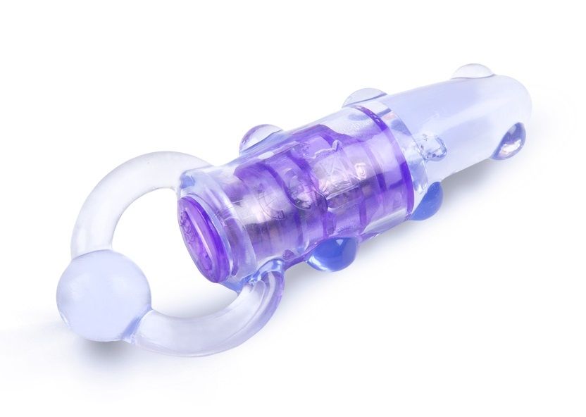 фото Эрекционное кольцо с удлиненным клиторальным стимулятором фиолетовый brazzers