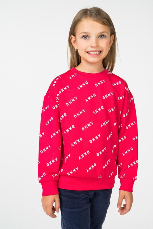 

Свитшот для девочки DKNY, цв.розовый, р-р 126, D35N74/47G FW18/19