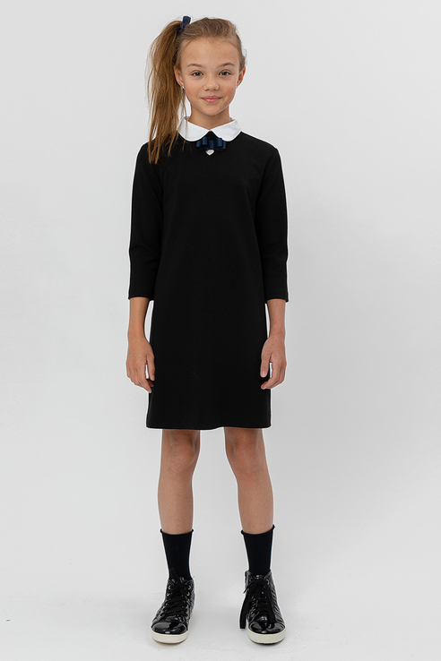 фото Трикотажное платье button blue 220bbgs50030800 цв.черный р.146
