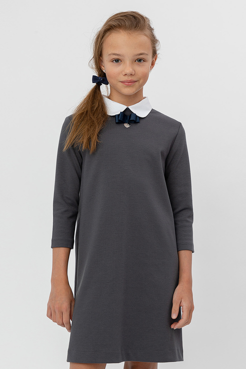 фото Трикотажное платье button blue 220bbgs50020100 цв.серый р.134