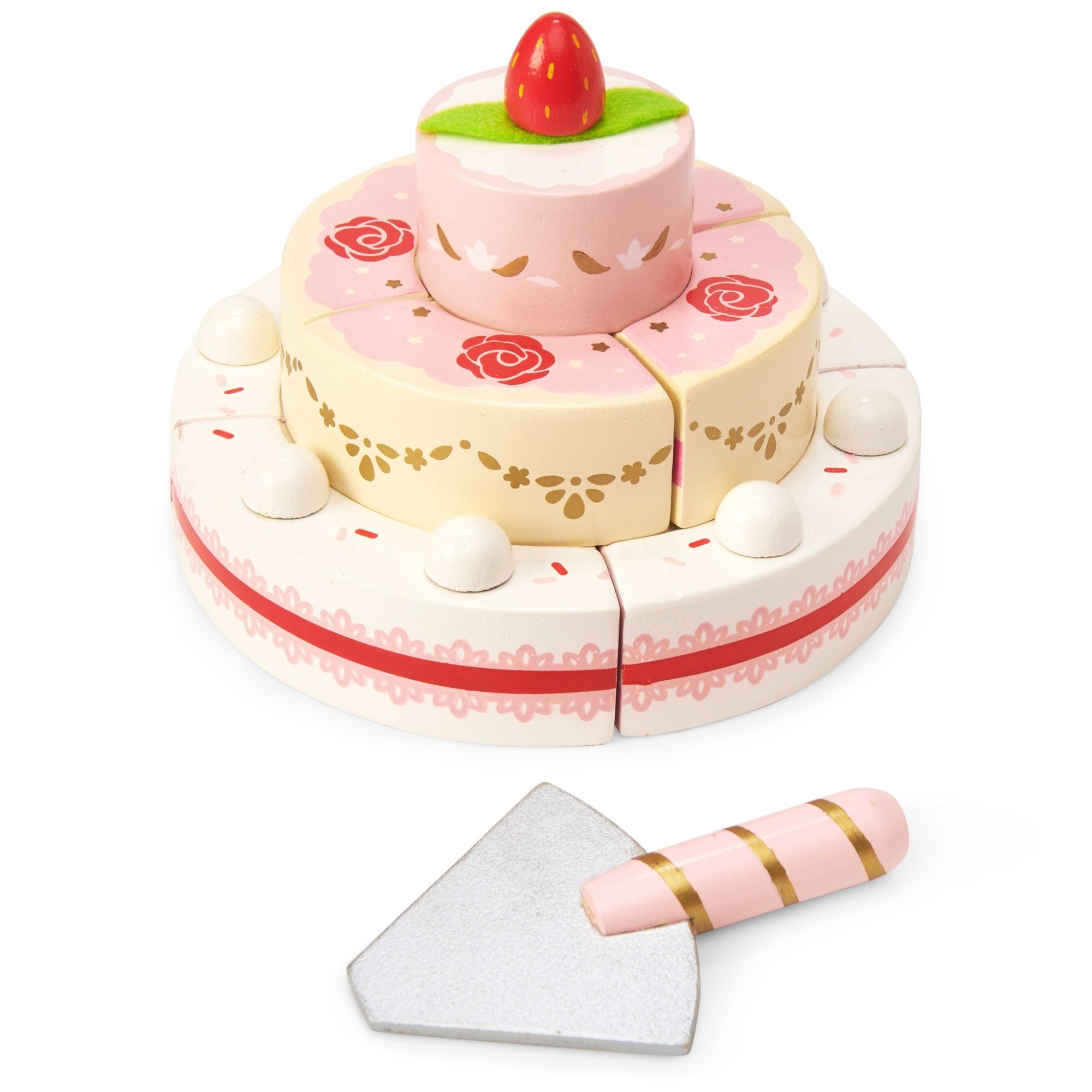 фото Игрушечная еда свадебный торт с клубникой le toy van