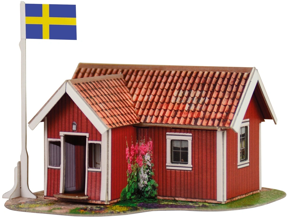 фото Сборная модель из картона шведский домик умбум