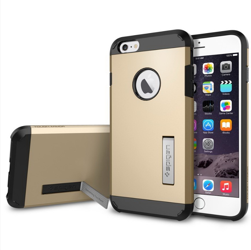 фото Чехол spigen для iphone 6 plus tough armor case champagne gold