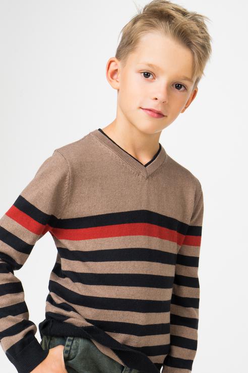 фото Пуловер для мальчика boboli, цв.коричневый, р-р 116