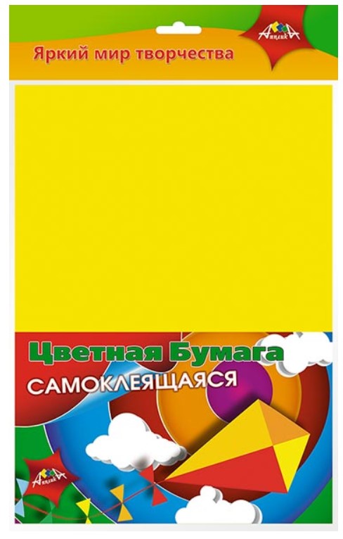 фото Цветная самоклеящаяся бумага "воздушный змей", а4, 5 листов, 5 цветов апплика
