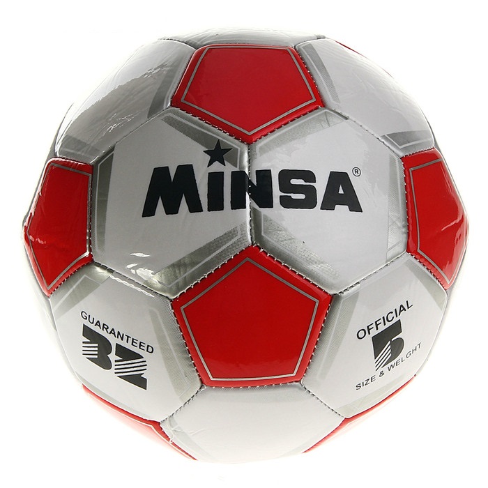 фото Мяч футбольный minsa classic, 32 панели, pvc, 3 подслоя, машинная сшивка minsa