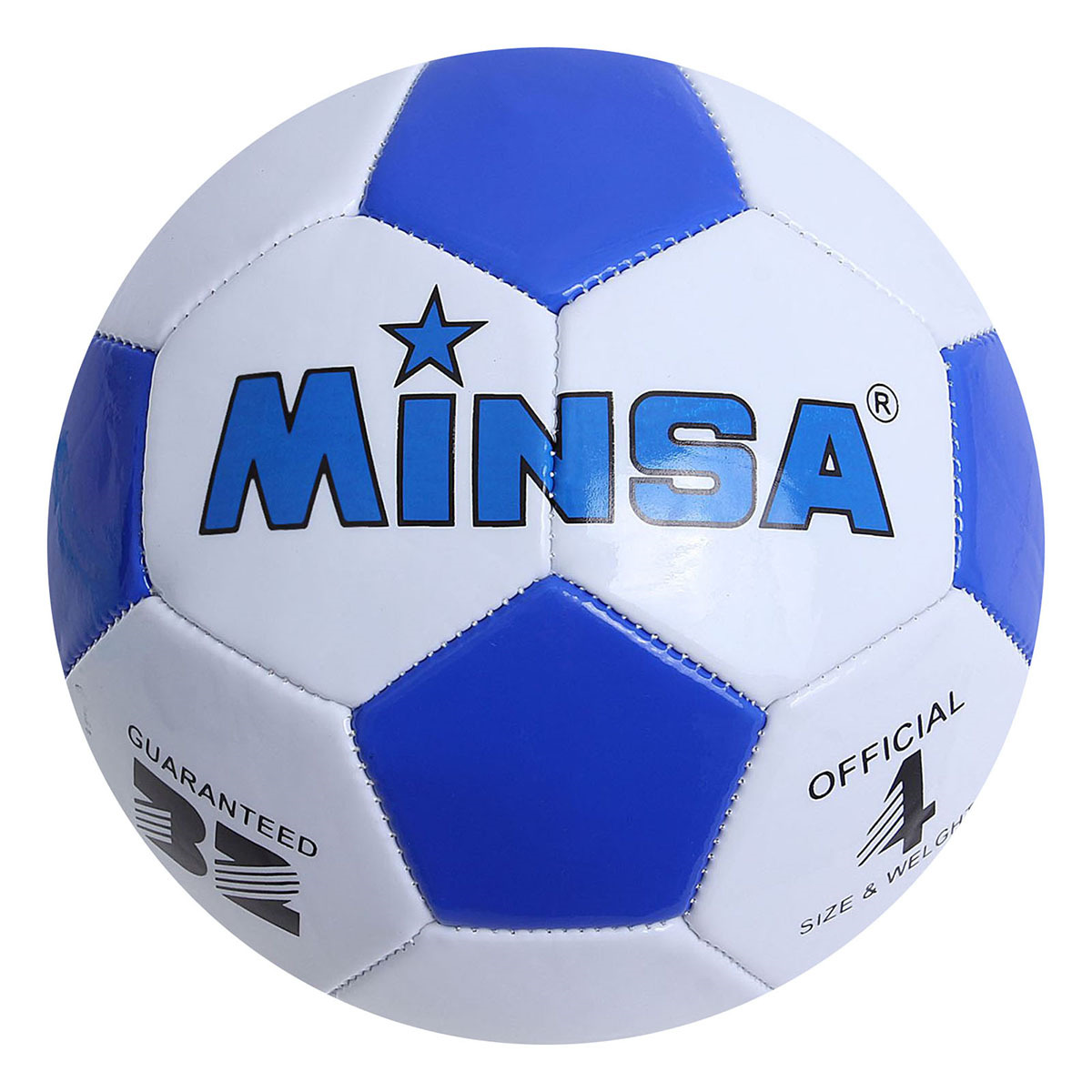 

Футбольный мяч Minsa 12200 №4 white/blue, Белый;синий, 12200