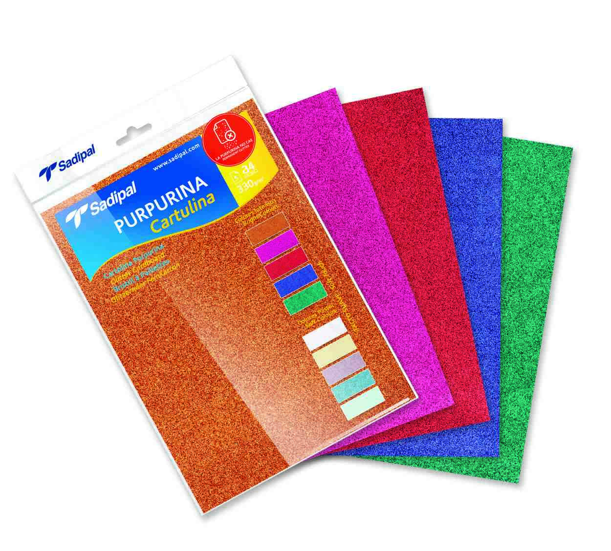фото Набор глиттерной цветной бумаги "sirio" (глубокие цвета), а4, 5 листов sadipal