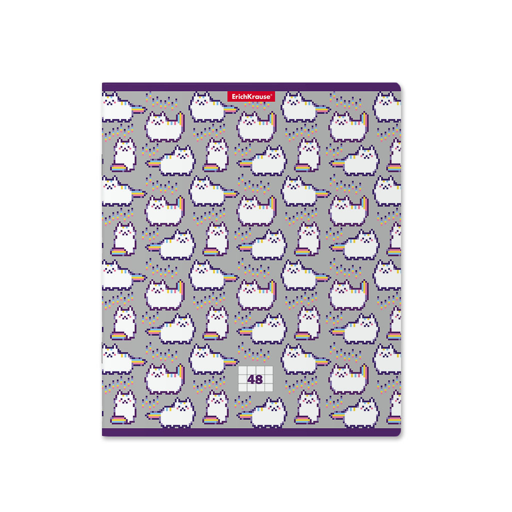 

Тетрадь общая в клетку ErichKrause Pixel Cat 49618, 48 л., 1 шт.