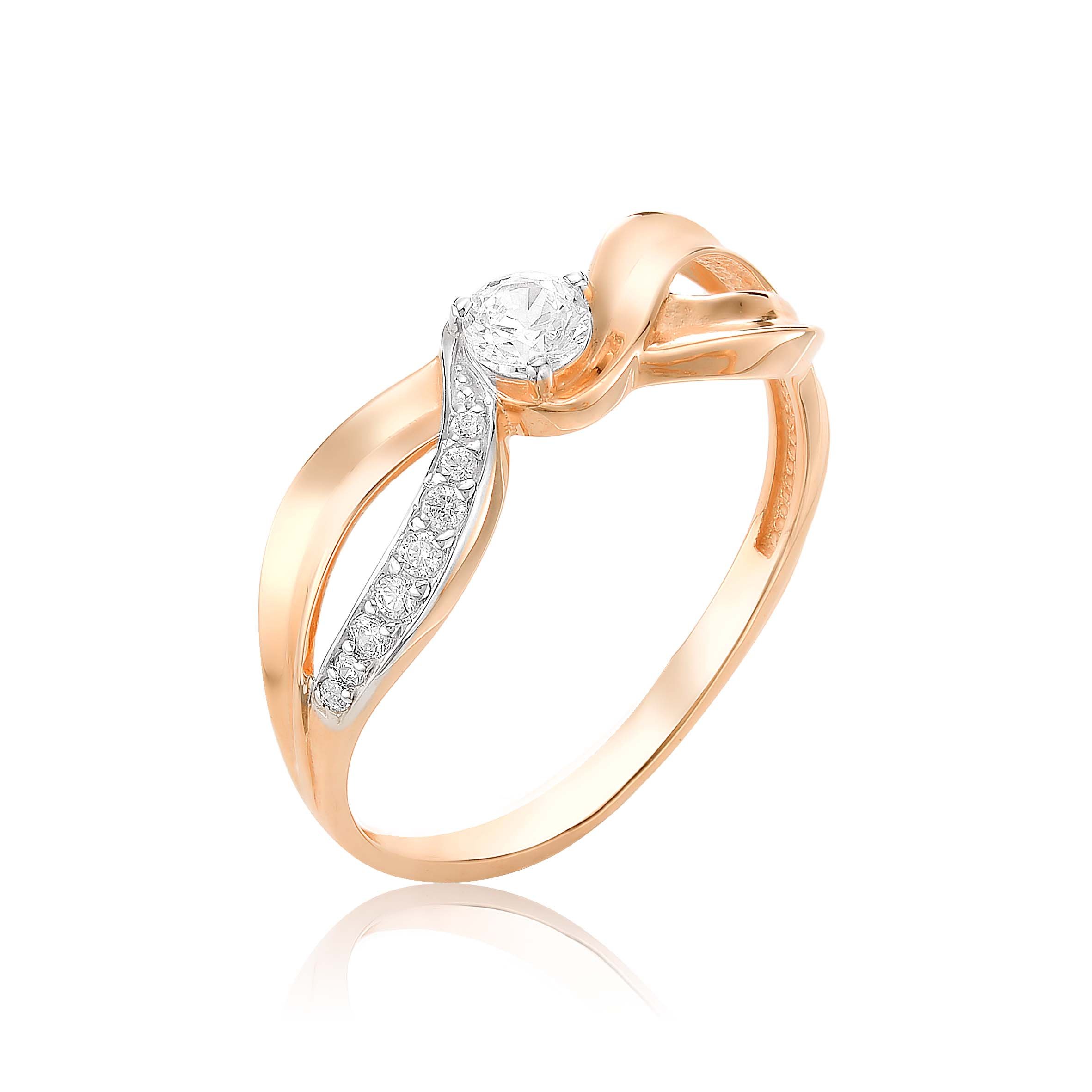 

Кольцо из желтого золота с фианитом р. 17 Яхонт Ювелирный 124789, 124789