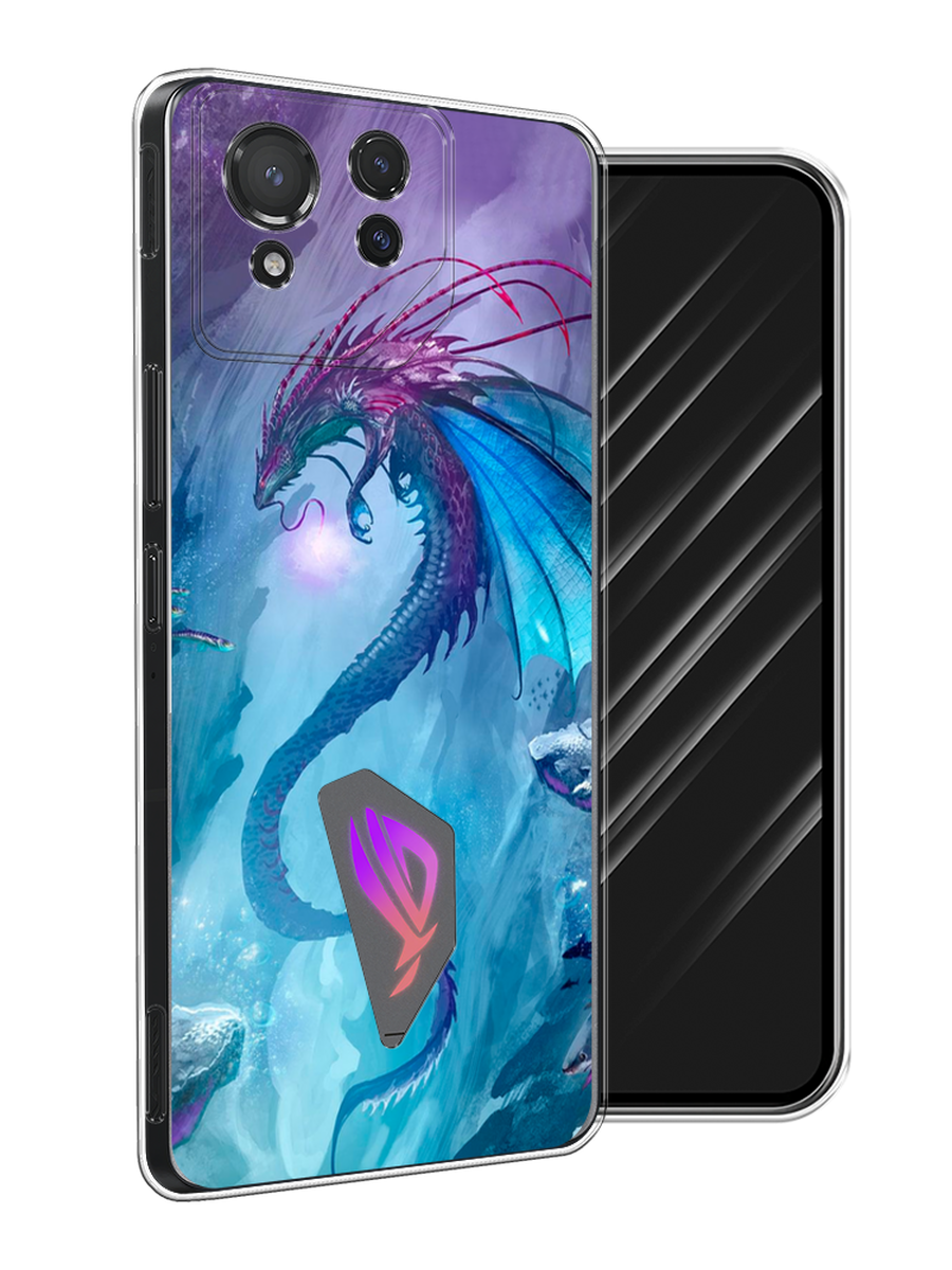 

Чехол Awog на Asus ROG Phone 8 "Водный дракон", Голубой;фиолетовый;синий, 45150-1