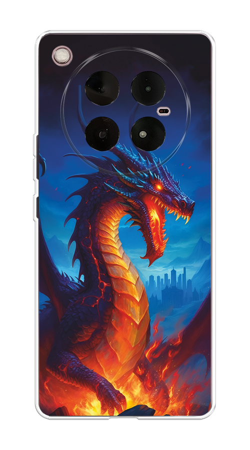 

Чехол на Infinix Zero 40 4G "Дракон над лавой", Оранжевый;коричневый;синий, 3106350-1