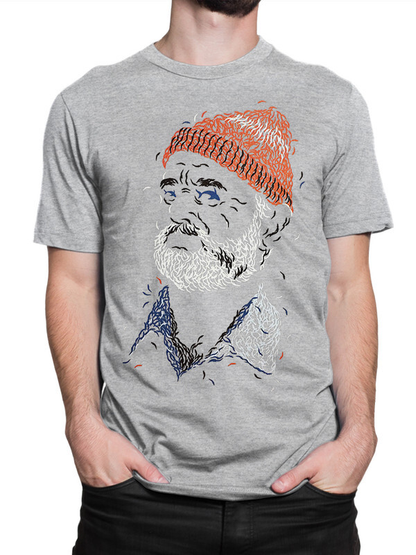 

Футболка мужская Dream Shirts Водная Жизнь Стива Зюссу серая XL, Водная Жизнь Стива Зюссу