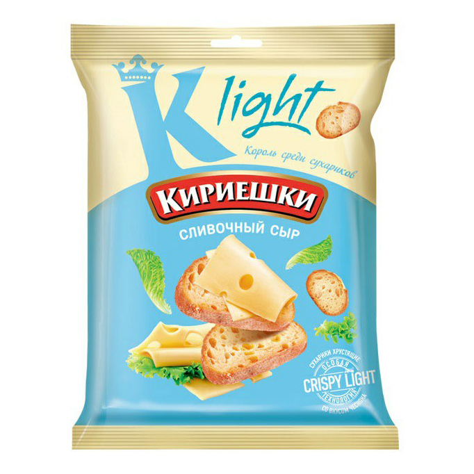 Сухарики пшеничные Кириешки Light сливочный сыр 33 г