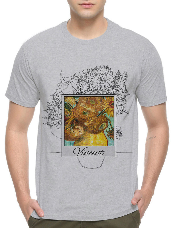 фото Футболка мужская dream shirts ван гог - ваза с подсолнухами серая xs