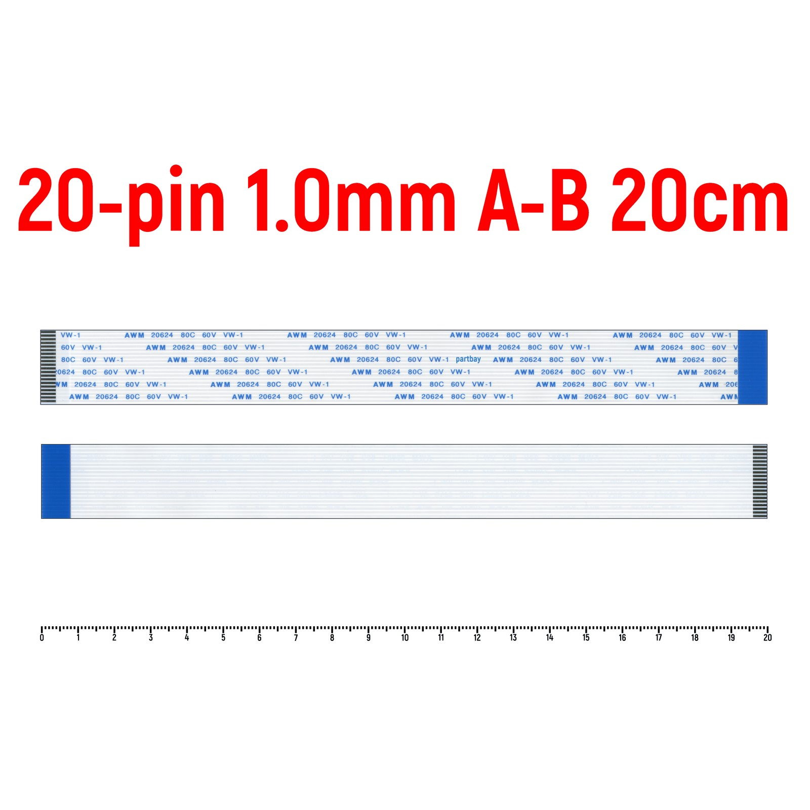 

Шлейф FFC 20-pin Шаг 1.0mm Длина 20cm