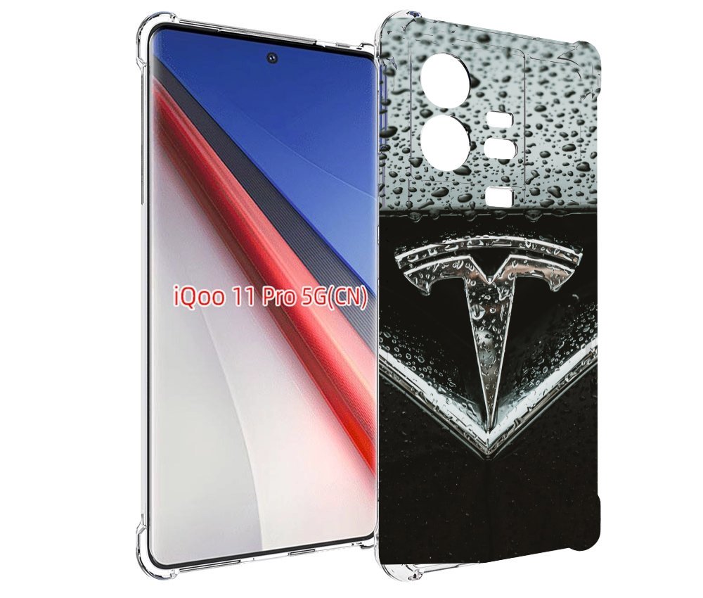 

Чехол бампер MyPads tesla тесла 1 для Vivo iQOO 11 Pro противоуд..., Прозрачный, Tocco