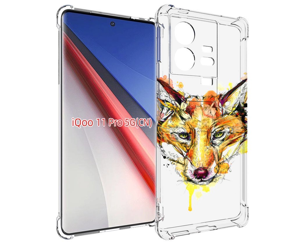 

Чехол бампер MyPads Акварельная лиса для Vivo iQOO 11 Pro против..., Прозрачный, Tocco