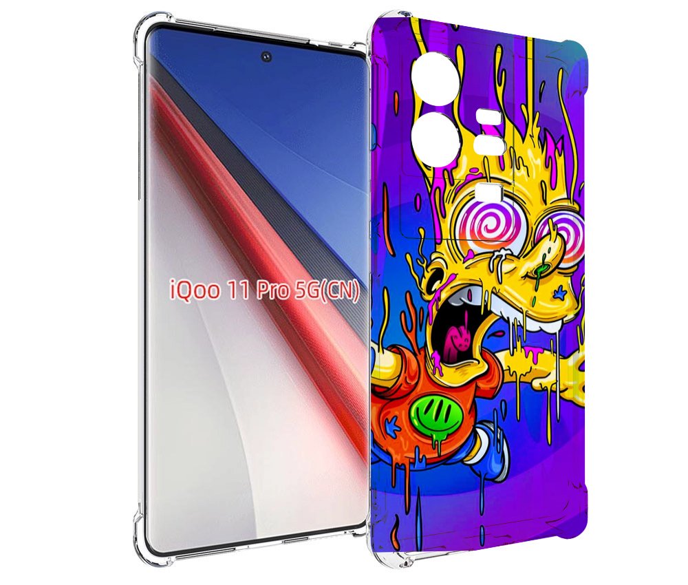 

Чехол бампер MyPads Барт-арт-стрит для Vivo iQOO 11 Pro противоу..., Прозрачный, Tocco
