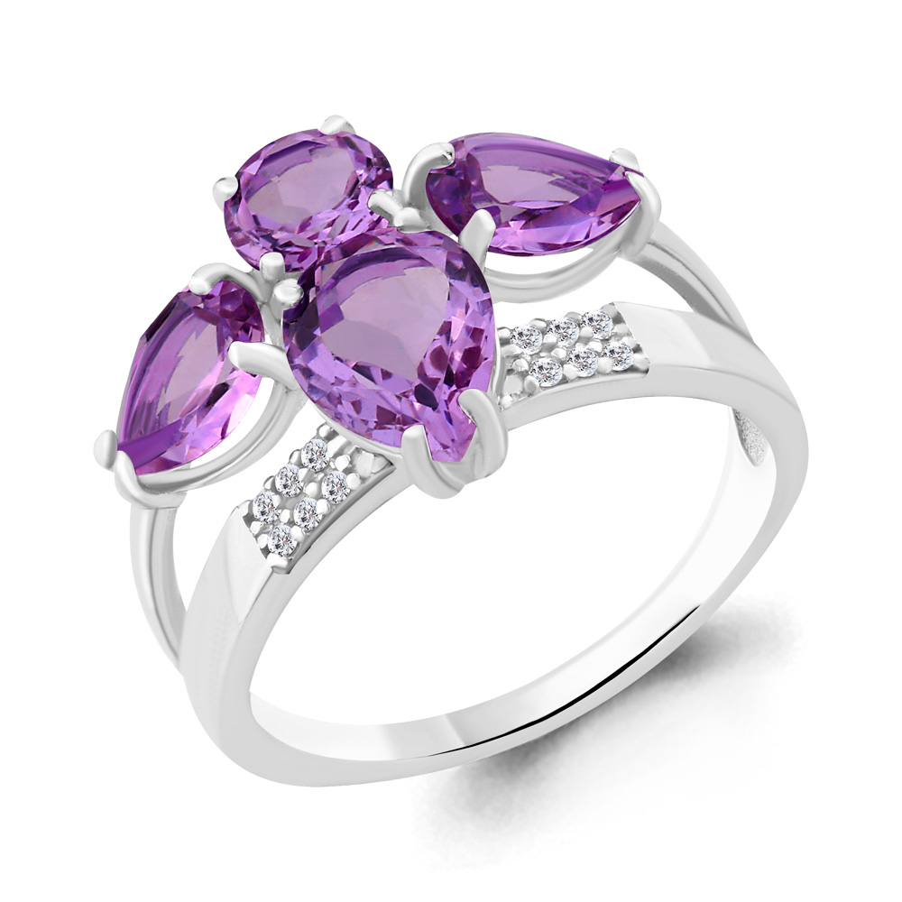 

Кольцо из серебра с аметистом р.  Aquamarine 6904204А_925_р, 6904204А_925_р