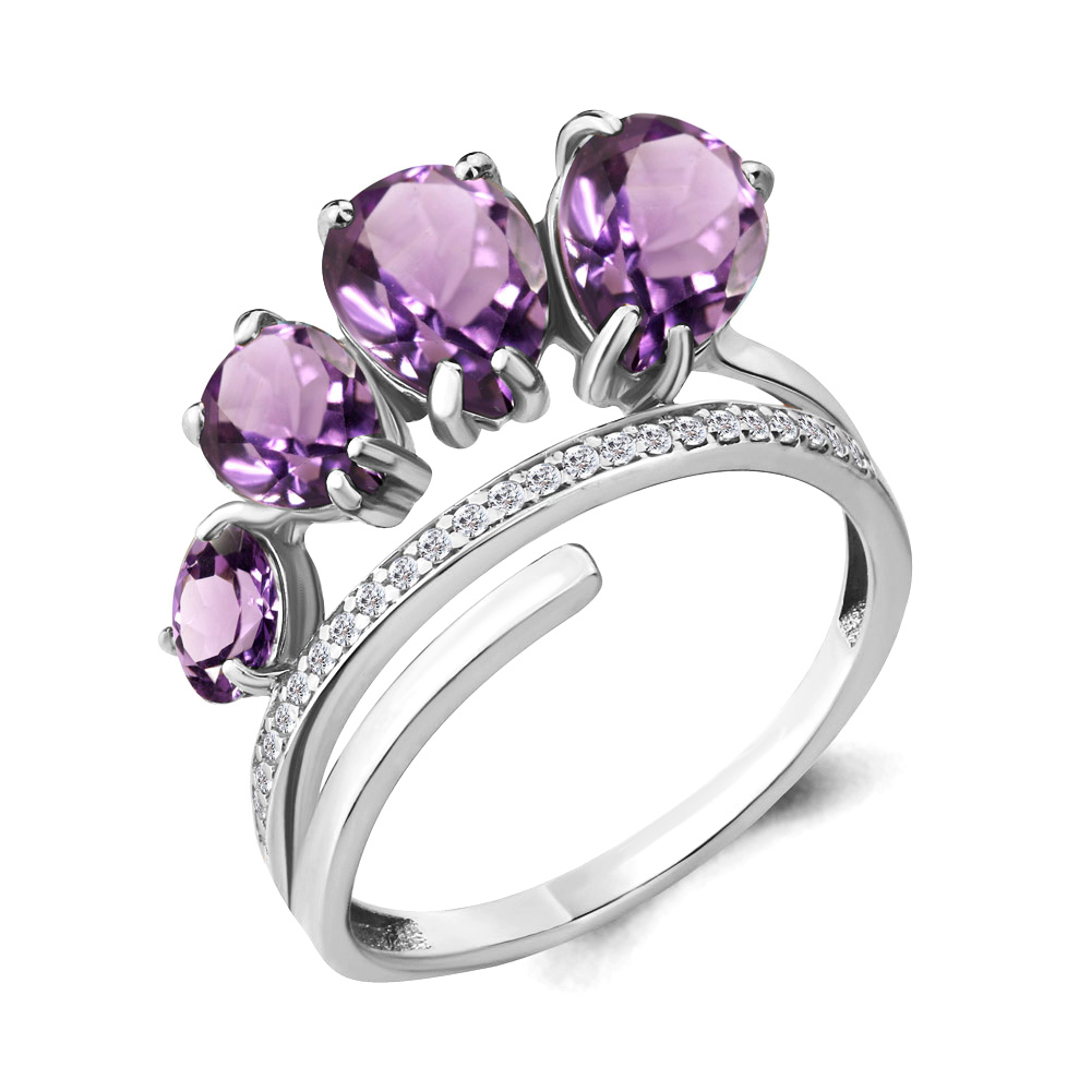

Кольцо из серебра с аметистом р.  Aquamarine 6904304А_925_р, 6904304А_925_р