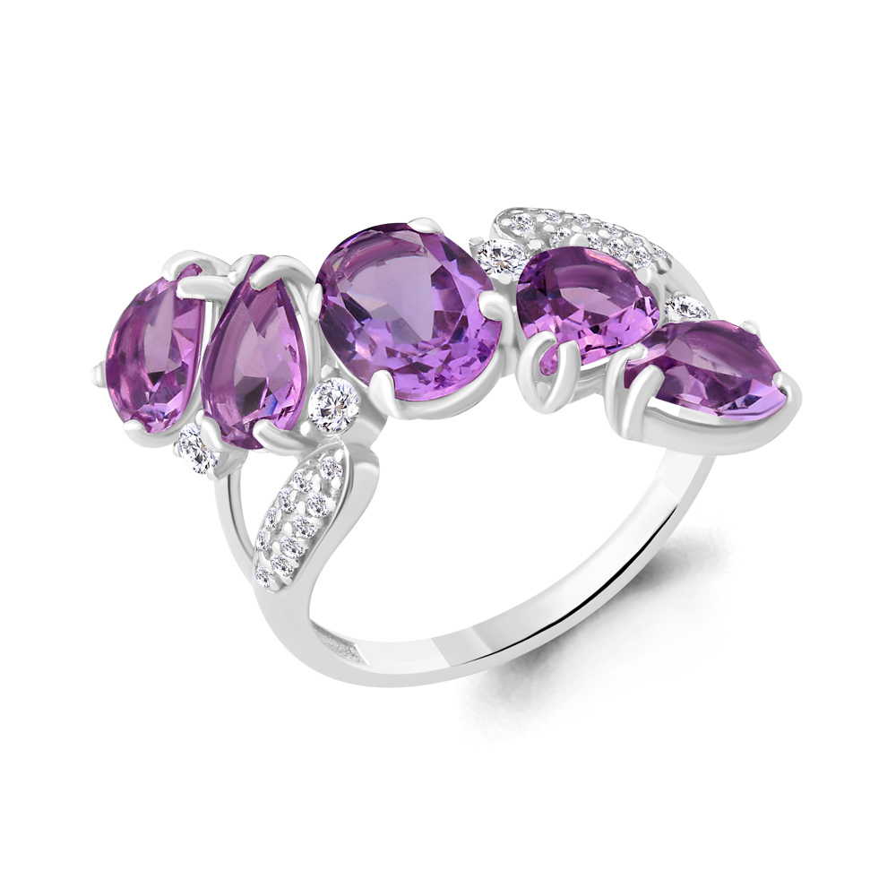 

Кольцо из серебра с аметистом р. , Aquamarine 6904404А_925_р, 6904404А_925_р